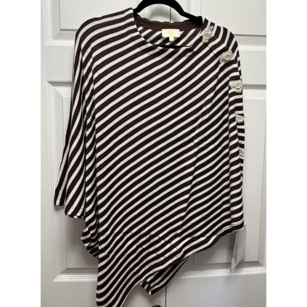 Liz Lange Brown Striped Poncho Sweater Size XL. New